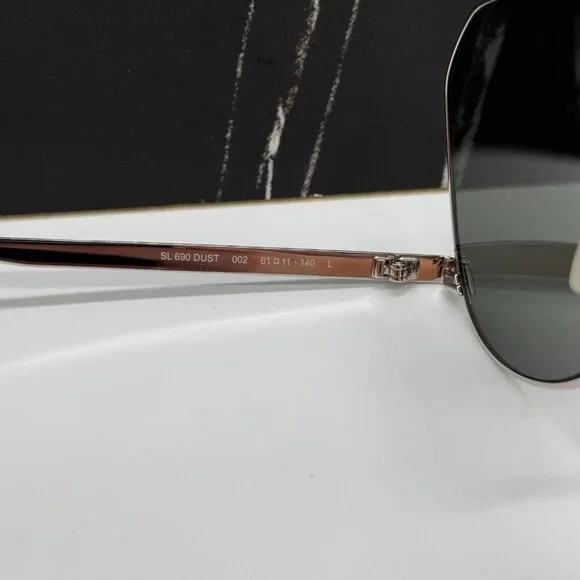 NEW SAINT LAURENT SL690 DUST 002 SUNGLASSES MEN SILVER EYEWEAR SL 690 DUST 002